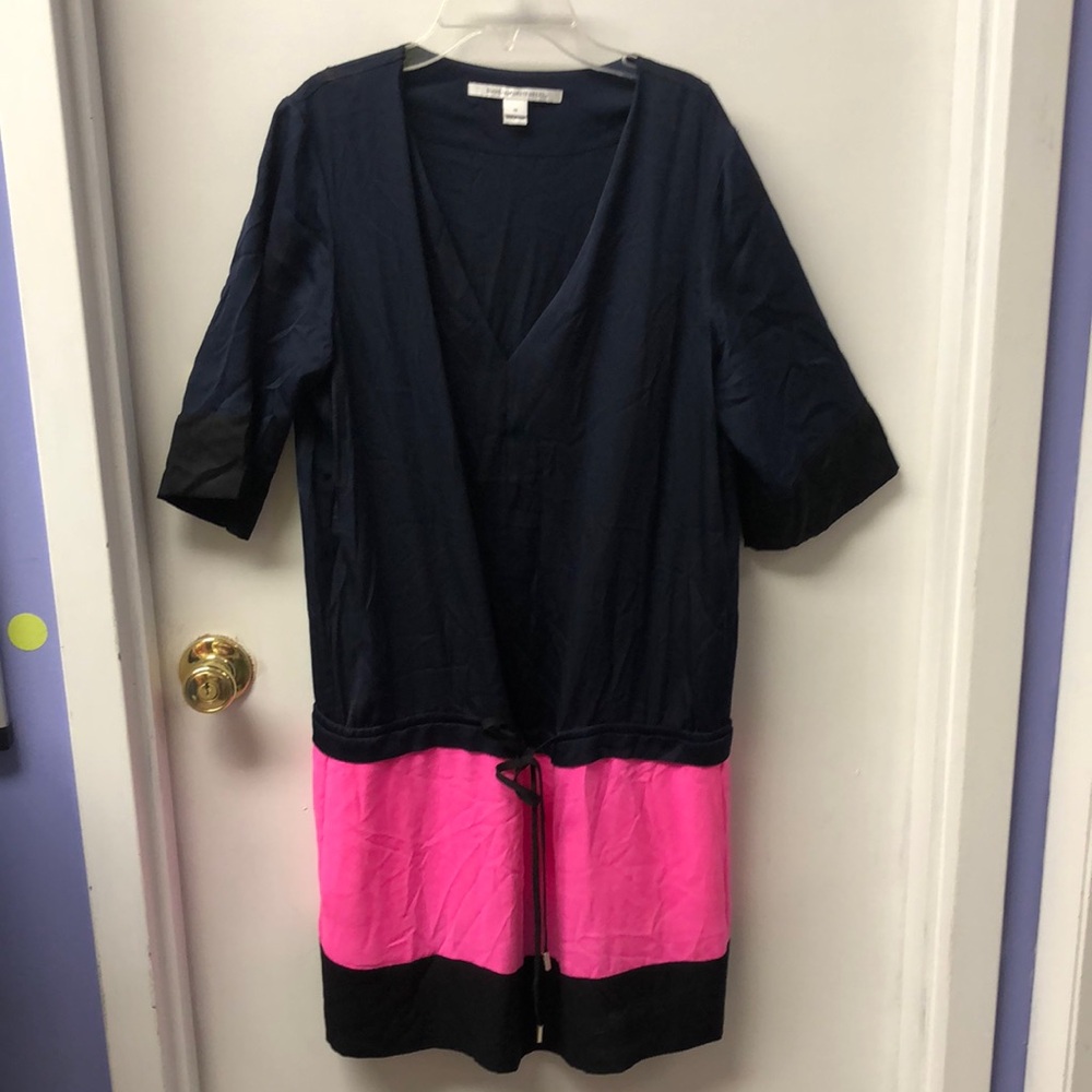 Diane Von Furstenberg Navy and Pink Dress